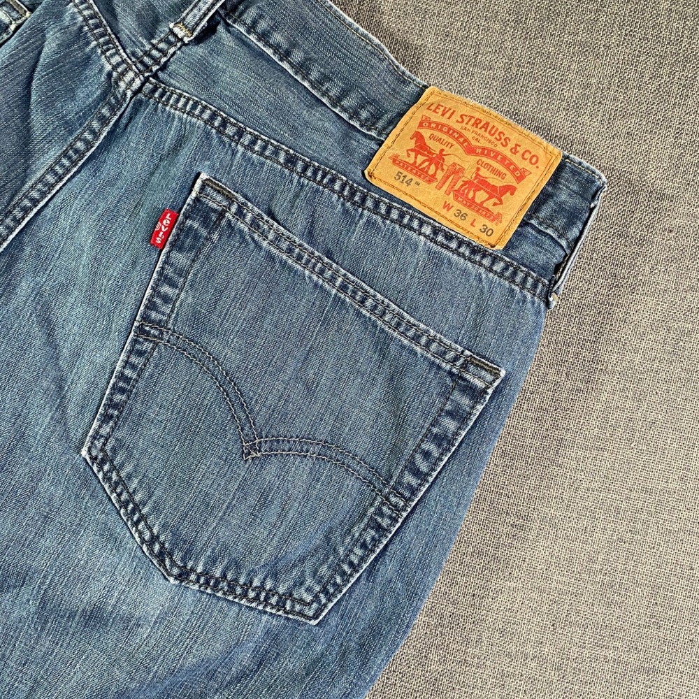 Levi Strauss &‎ Co. 514 Straight Fit Jeans W36 L30 Blue Denim Pants